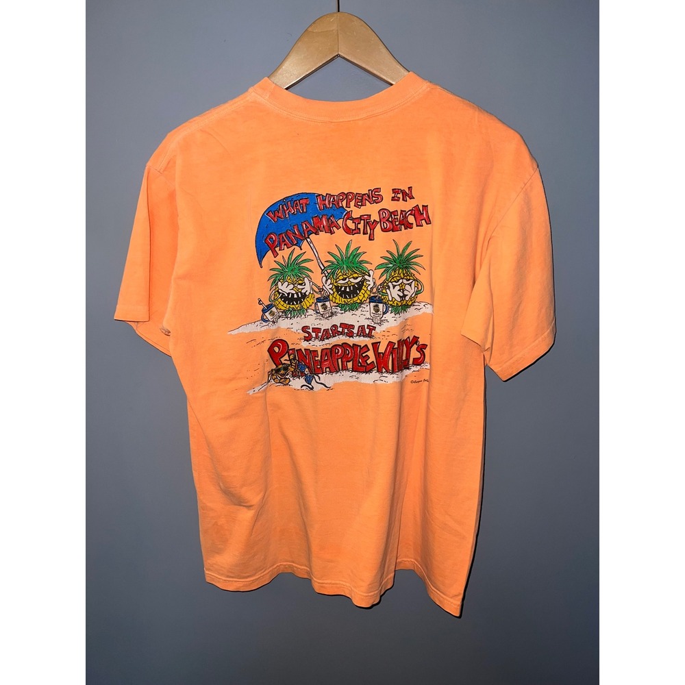 Pineapple Willys Panama City Beach T-Shirt Orange Chroma Zone‎ Mens Medium PCB